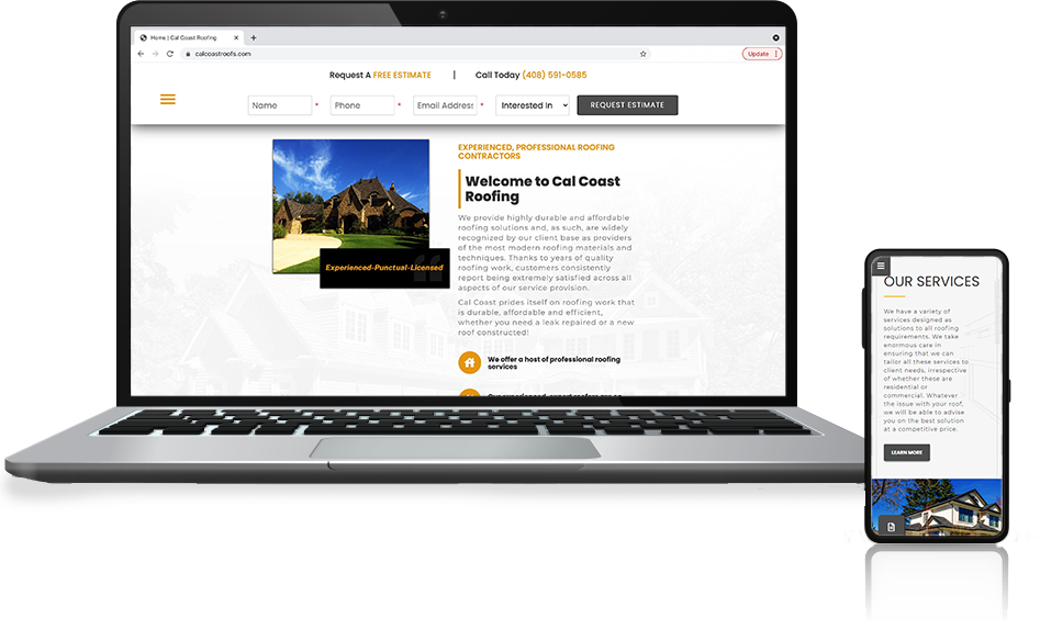 Laptop and Mobile Phone Mockup of Website Designed by YourWebPro
